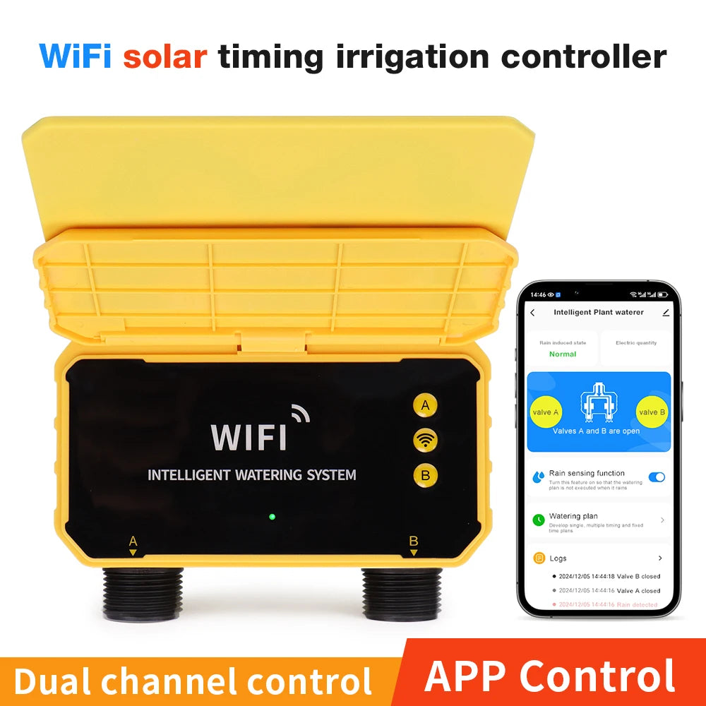 WIFI Solar Irrigation Timer &ndash; Smart Life App Control 2 Outlet With WIFI