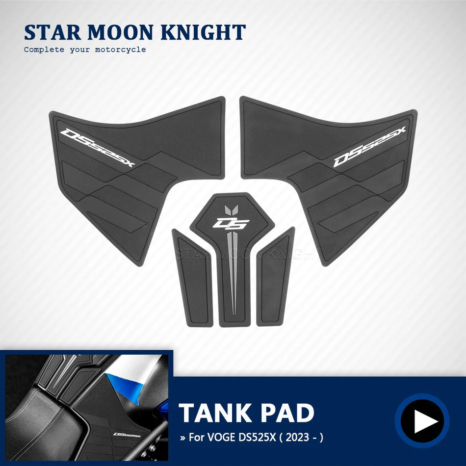 VOGE DS525X 2023 Almofadas Laterais do Depósito de Combustível para Motocicleta com Pegada de Borracha HD, Decalque de Tração