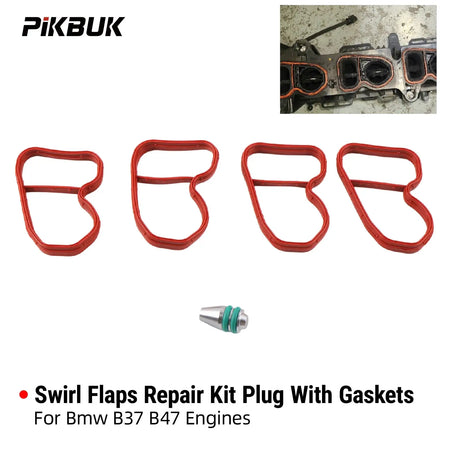 PIKBUK FOR BMW B37 B47 Swirl Flaps Repair Kit Plug with Gaskets Engine Part Accessory for Car Maintenance And Repairs by InterCyprus Trading Ltd