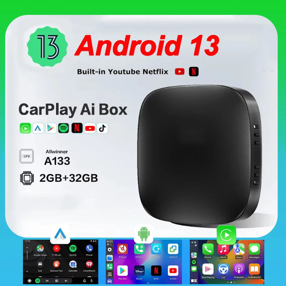 CarPlay AI Box Draadloze Android Auto Adapter voor Netflix YouTube