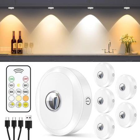 Willed RGB Night Lights 6 Pack &ndash; Remote Dimmable Lighting Warm Night Light