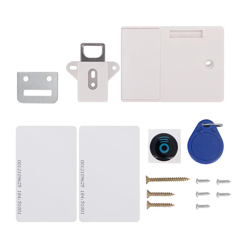 Invisible No-Drill Cabinet Lock &ndash; Smart Sensor Lock white