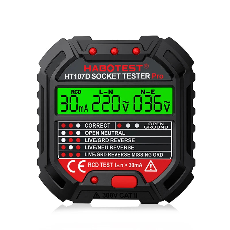Socket Tester Pro Spannung, Digitaler Steckdosenprüfer, US UK EU Stecker, Erdung und Phase