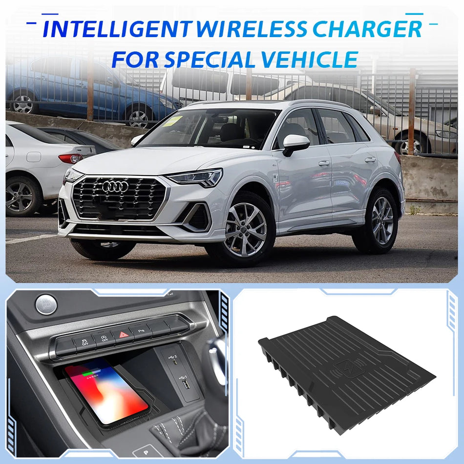 Chargeur de voiture sans fil avec charge rapide 15W pour Audi Q3 2015-2022