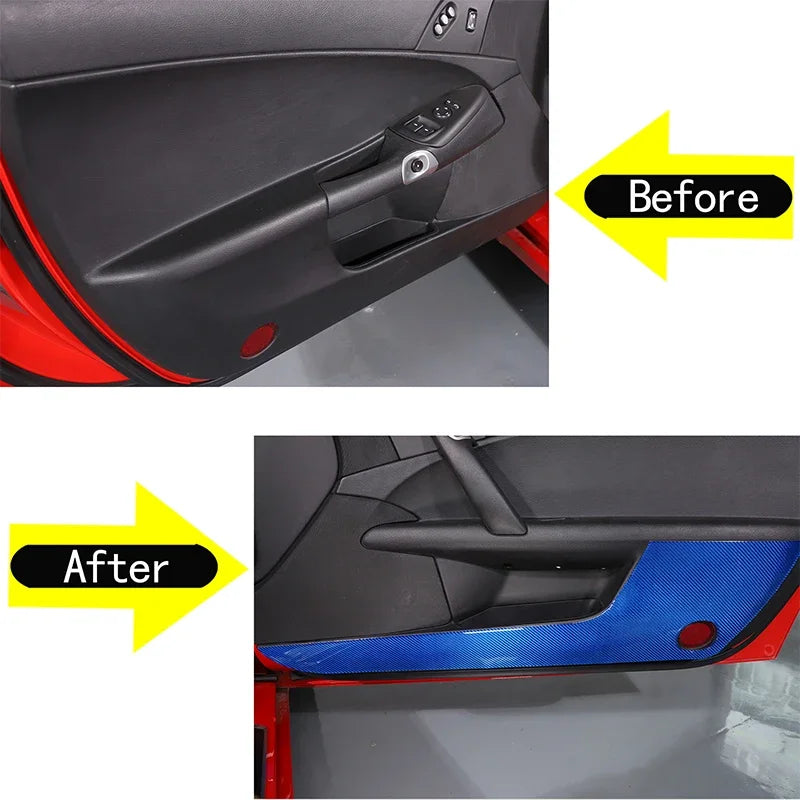 Mjukt kolfiber Corvette C6 dörrpanel stötfångarskydd