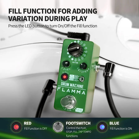 FLAMMA FC12 Guitar Drum Machine Effects Pedal &ndash; 48 Grooves