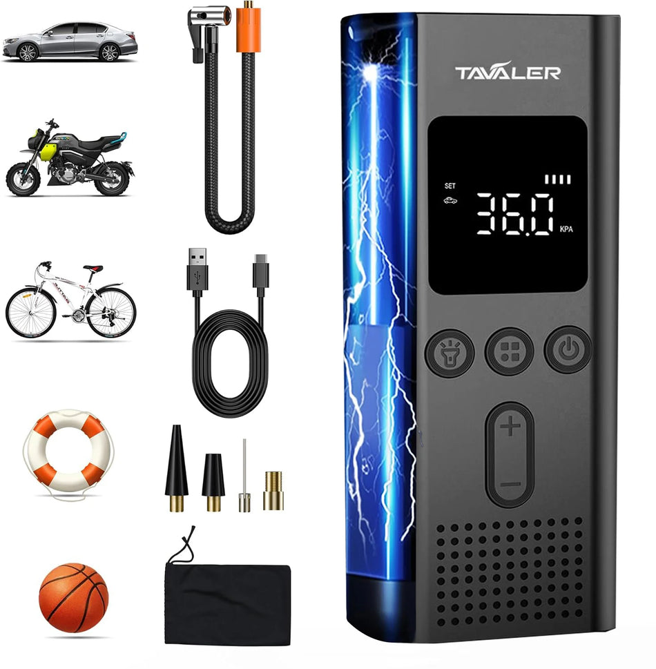 Портативный беспроводной велосипедный насос с цифровым манометром, перезаряжаемый насос для шин