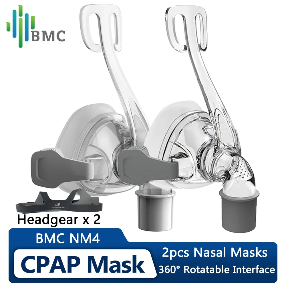 NM4 CPAP Nasal Mask - Dual Pack With Headgear Included