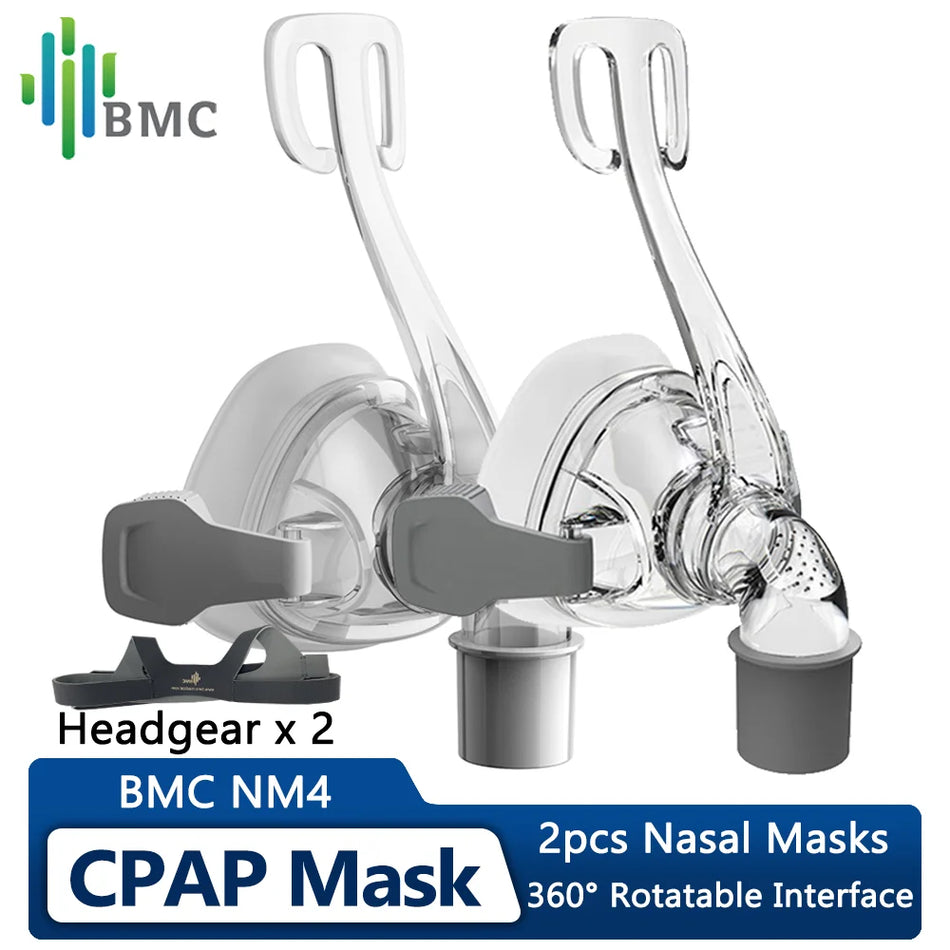 NM4 CPAP Nasal Mask - Dual Pack With Headgear Included