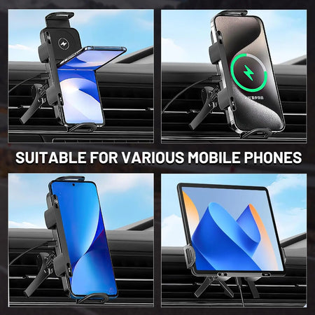 CrownQu 2-in-1 Car Wireless Charger &ndash; 15W Fast Charging Convenience