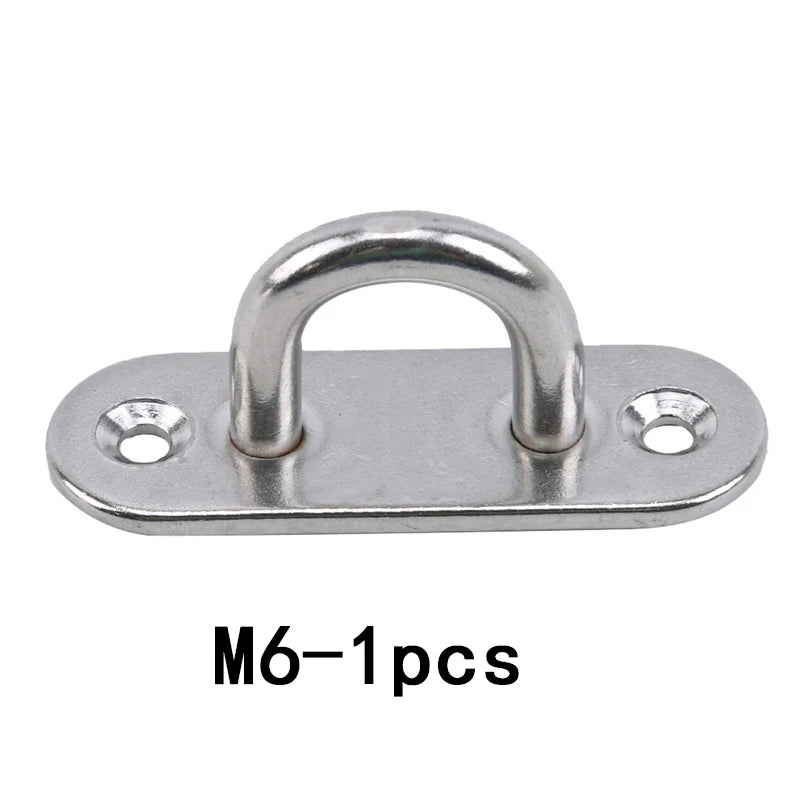 304-M6 M5 M8 Oval Eye Board Marine Deck Buckle Staple Boat Shade Sail Mounting Fastening Set - 304 Marine Grade Stainless Steel M6-1pcs