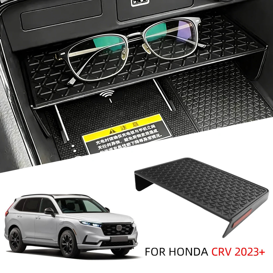 Armrest Storage Box for Honda CR-V ABS Plastic with Rubber Backed Tray Interior Organizer