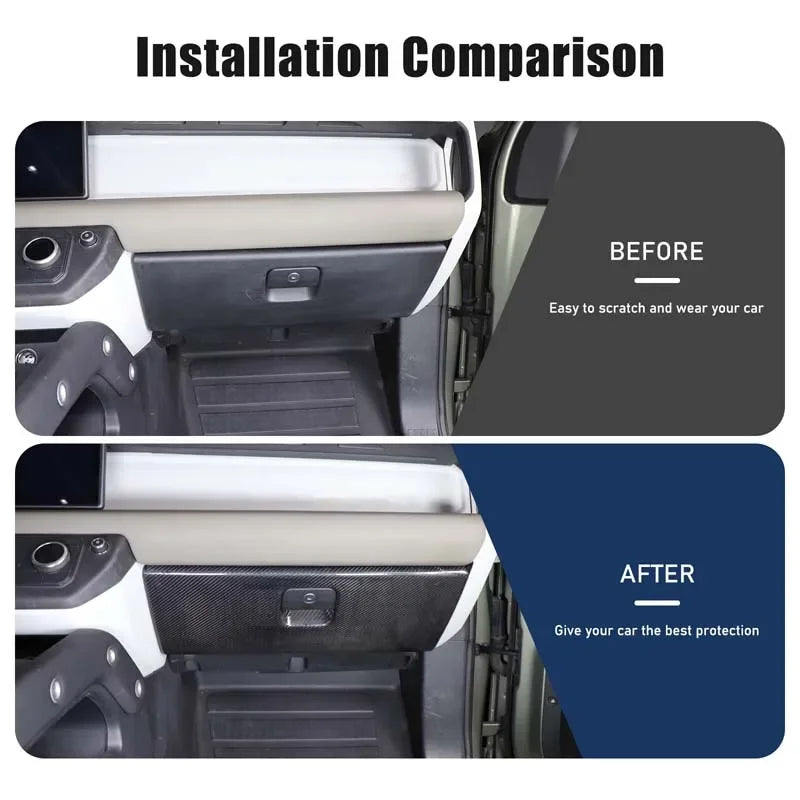 Panel schowka na rękawice z prawdziwego włókna węglowego Defender 90 110 130