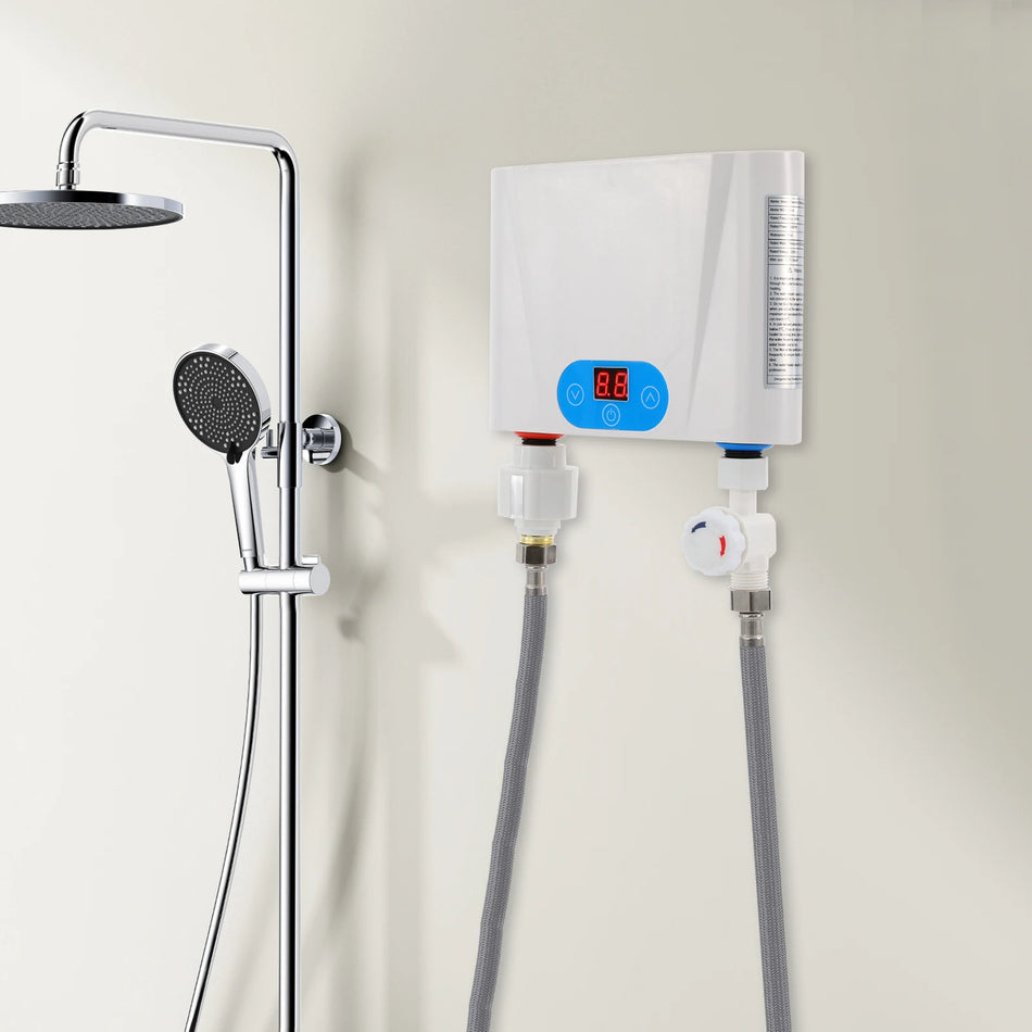 Calentador de agua eléctrico sin tanque de 5.5 kW para debajo del fregadero, aluminio fundido ABS