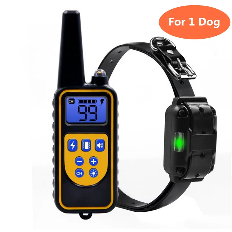 800m Digital Dog Training Collar &ndash; Waterproof LCD Display For 1 dog Black / EU Plug