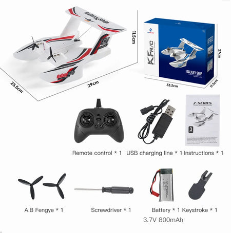 PYLRC KF603 2.4G EPP Foam RC Glider - Water &amp; Air Flying Toy for Outdoor Fun KF603-Red