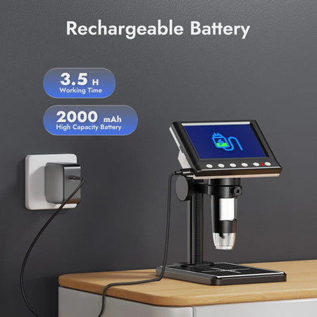 RIEVBCAU DM7 &ndash; 4.3 Inch Digital Microscope With 1000X Zoom