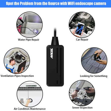ANCEL W655 WiFi Endoscope &ndash; 1080P HD Wireless Inspection black / 5.5mm / 5M|United States