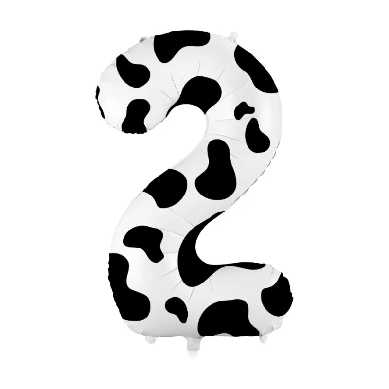 40-Inch Cow Print Number Balloon for Kids' Birthday and Party Decor 20240223A01-2 / Other