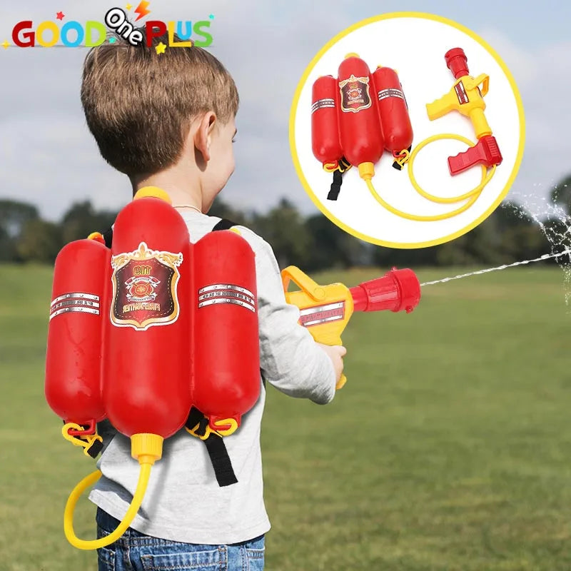 Large Capacity Water Gun Fireman Backpack &ndash; Easy Pull Soaker