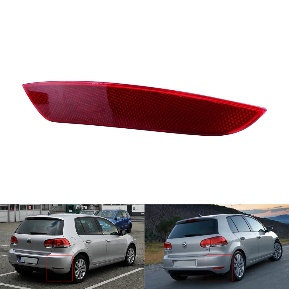VW Golf 6 Tylny Zderzak Reflektor Bez Żarówki Prawa Strona Czerwony