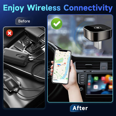 Pionray 2in1 Wireless CarPlay &amp; Android Auto Adapter for Smart Cars