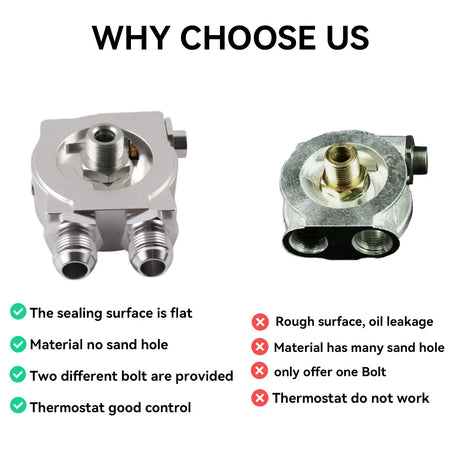 Oil Cooler Sandwich Plate AN8 AN10 Aluminum Filter Thermostat Sender Adapter by InterCyprus Trading Ltd