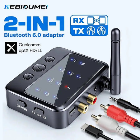 KEBIDUMEI Bluetooth 6.0 Receiver Transmitter AptX-Adaptive AD/HD/LL AAC 3.5mm AUX RCA Jack Wireless Audio Adapter For PC TV by InterCyprus Trading Ltd