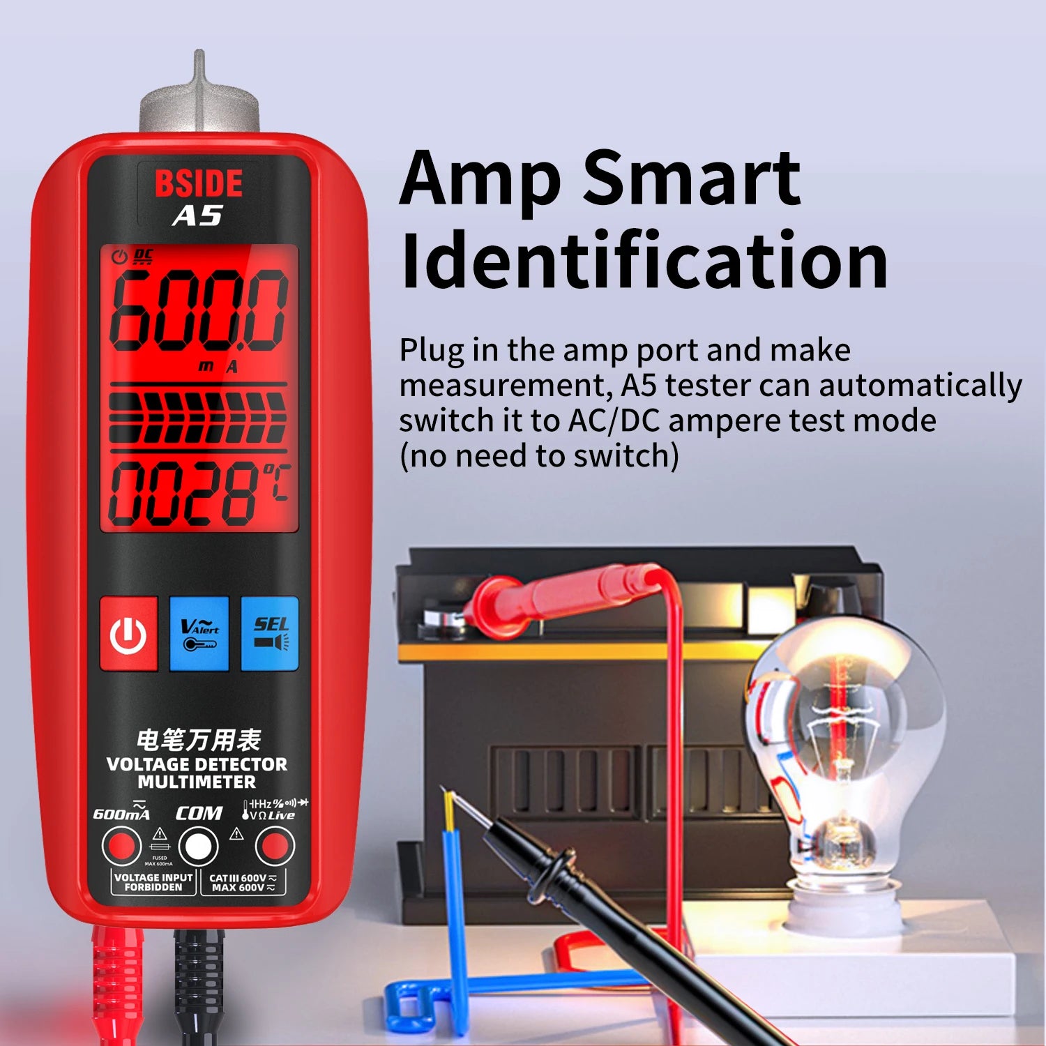 Sca Multimeter BSIDE A5 Slimme Digitale Multimeter Professionele tester voor ...