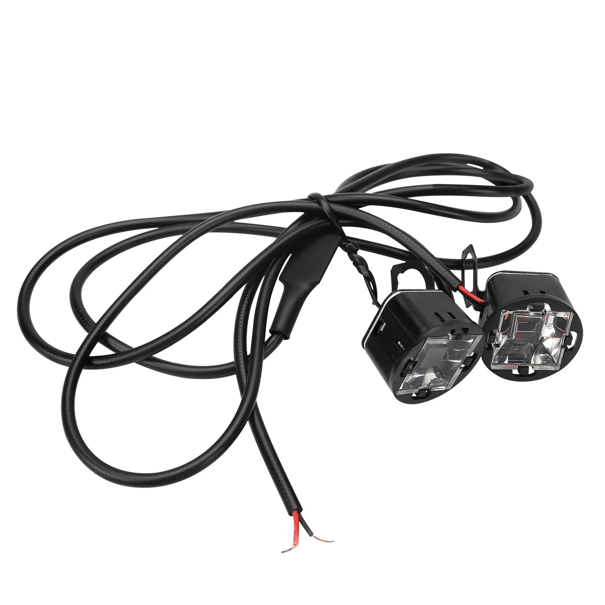 Motorcycle LED Mirror Light &ndash; Dual Color Flashing Police Warning Lights 2pcs RED BLUE