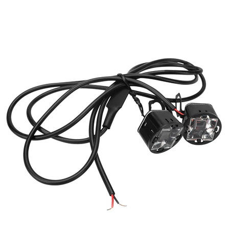 Motorcycle LED Mirror Light &ndash; Dual Color Flashing Police Warning Lights 2pcs RED BLUE