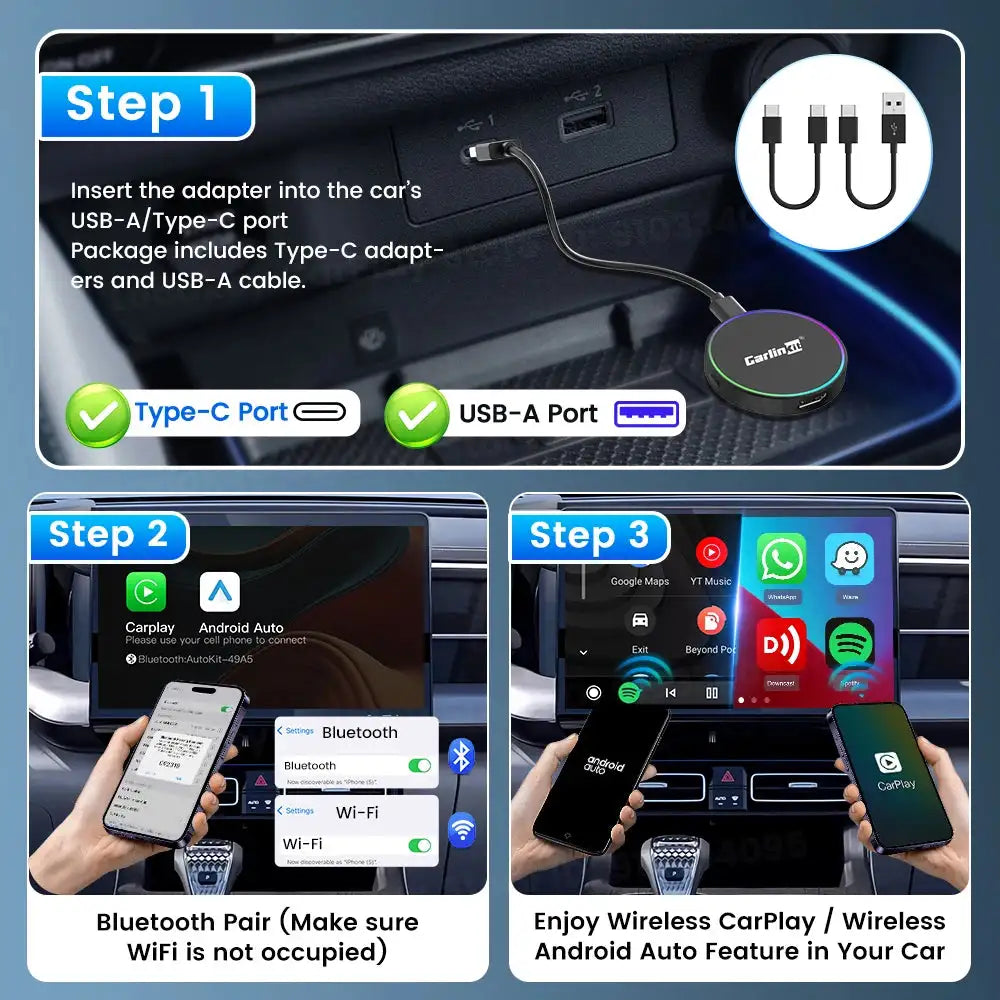 Carlinkit Wireless CarPlay Android Auto HDMI Adapter Pro