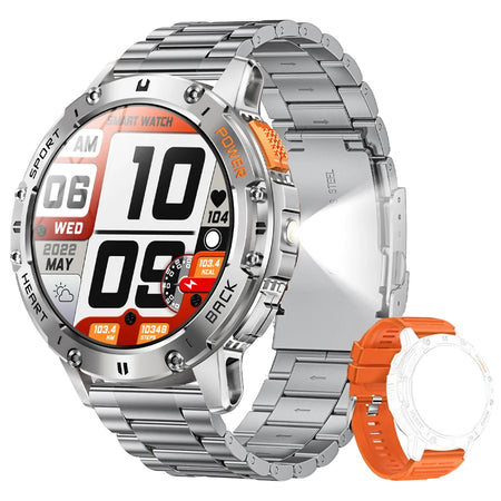 Android iOS AMOLED Smart Watch Men &ndash; Ultra Lightweight steel sliver