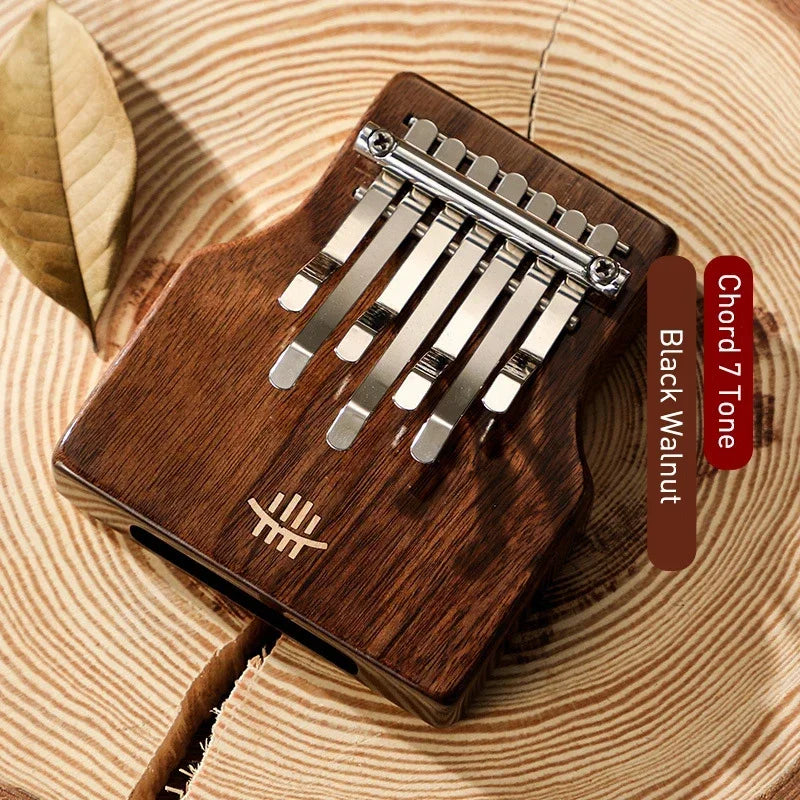 7 Key Kalimba Mini Walnut Base Hole &ndash; Beginner Friendly 7 Key