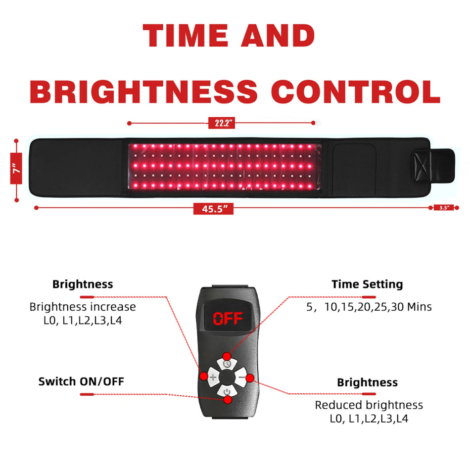 Κόκκινη Φωτεινή Θεραπεία Περιτύλιγμα με 660nm Κόκκινα και 850nm LEDs, Μεγάλα Σώματα Pads