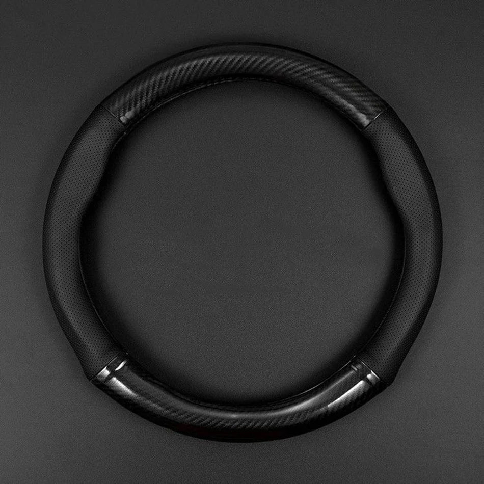 Universal Steering Wheel Cover &ndash; Premium Carbon Fiber Look