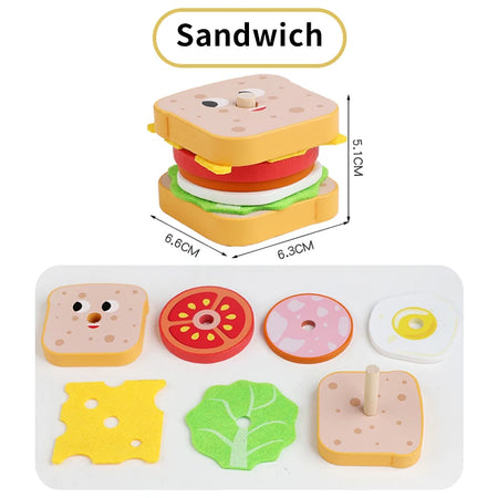 Kids Kitchen Playset &ndash; Wooden Pretend Food For Kids NB185C2