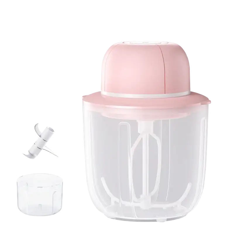 2 In 1 Portable USB Rechargeable Egg Beater Garlic Masher Pink / Russian Federation