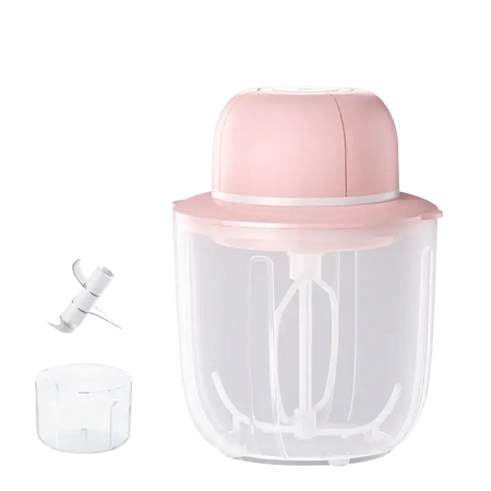 2 In 1 Portable USB Rechargeable Egg Beater Garlic Masher Pink / Russian Federation