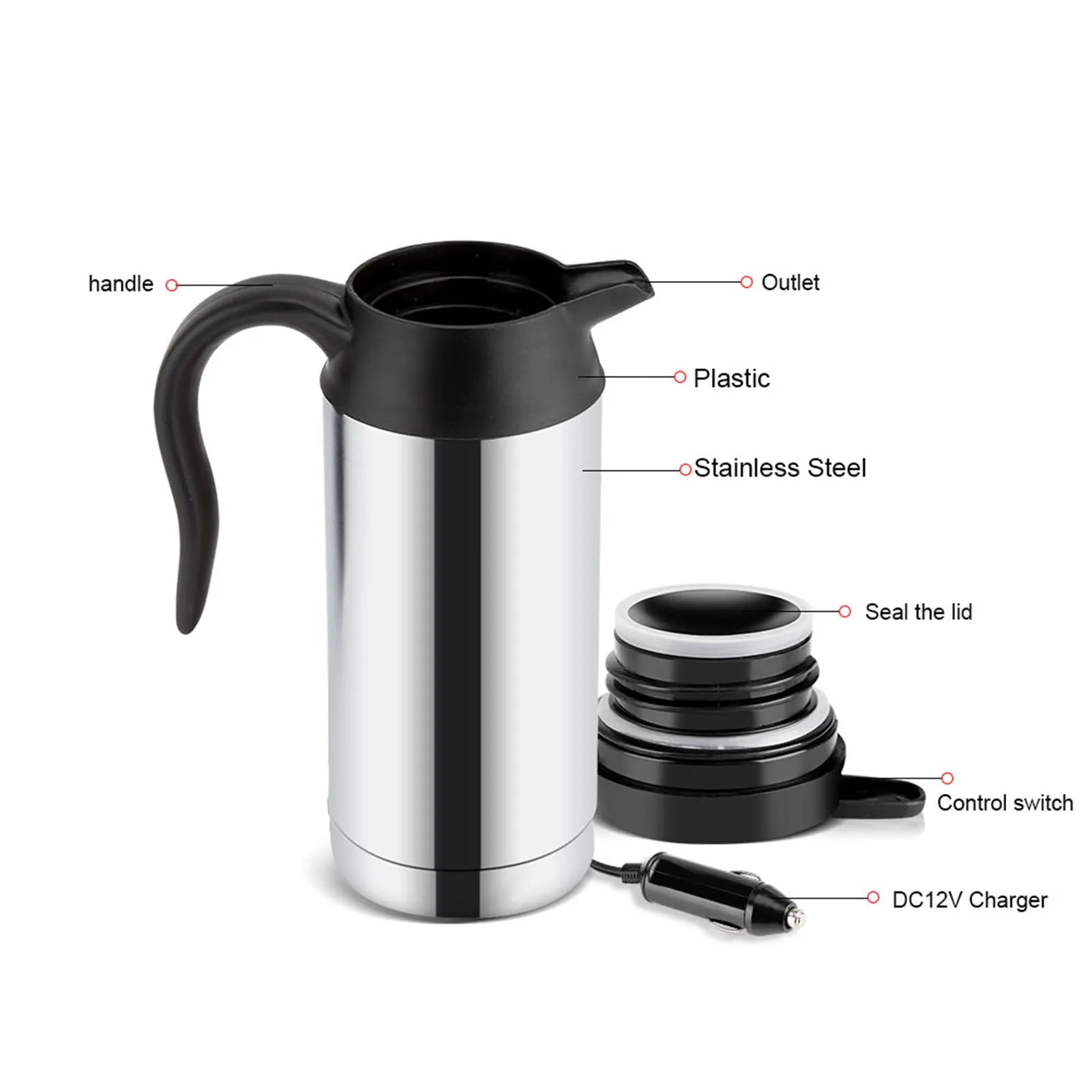 12V 750ML Car Heating Cup Stainless Steel &ndash; Rapid Heating