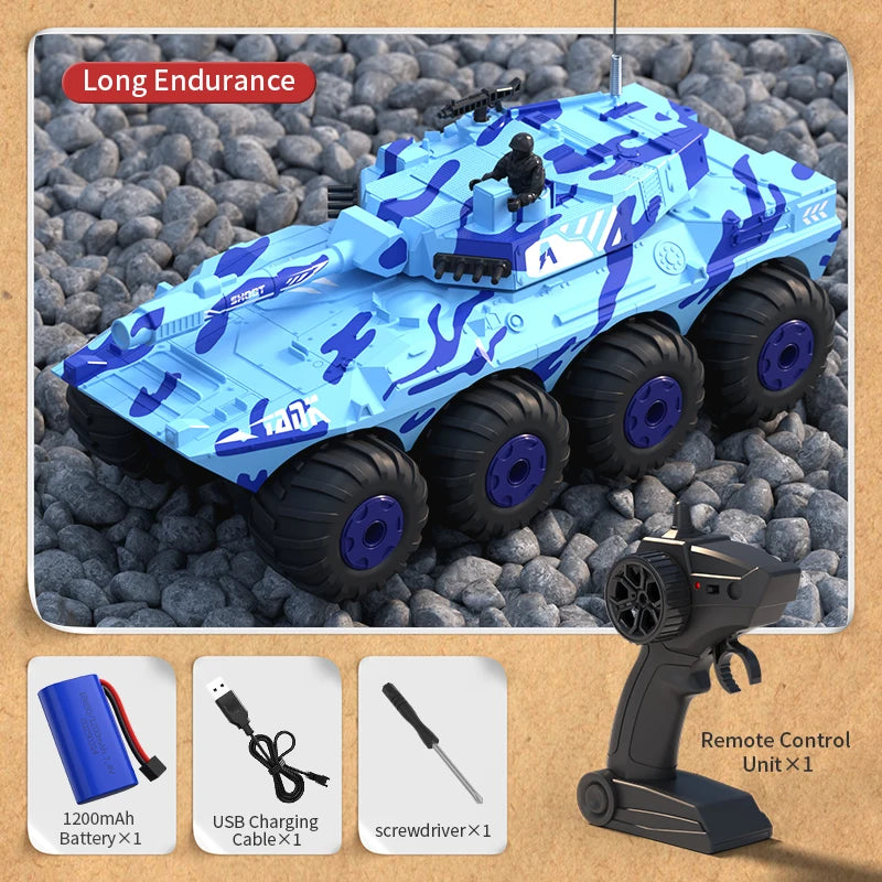 1/32 RC Tank &ndash; 4CH 2.4G Remote Control with 40 Minute Flight Time 1802 Blue Upgrade