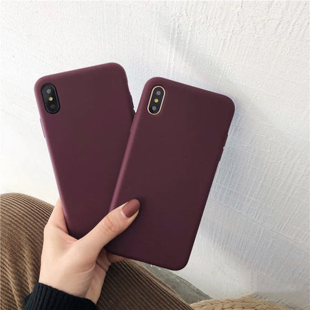 Wine Red Matte Phone Case - iPhone 12/11/13 Pro XS Max XR X 8 7 6S 6 Plus SE 2020