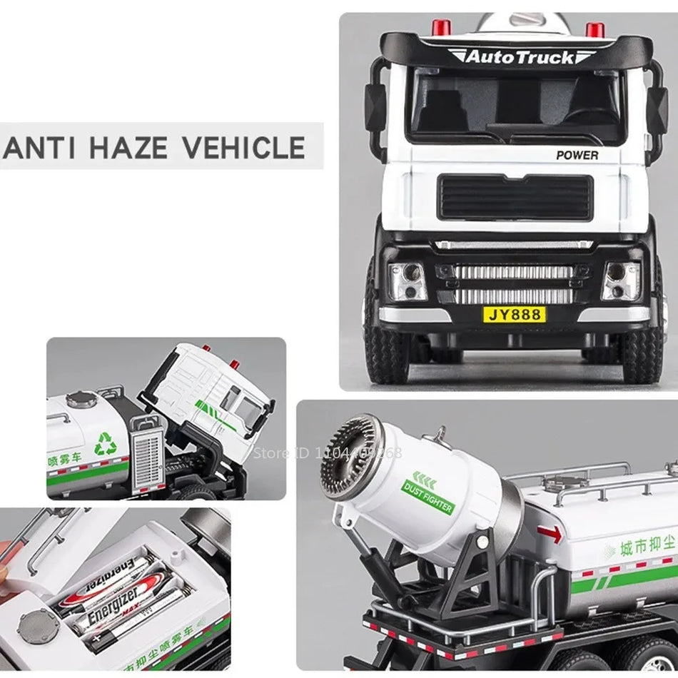 1:50 Diecast Vegetable and Fruit Refrigerated Truck Toy with Pull-Back, Spray