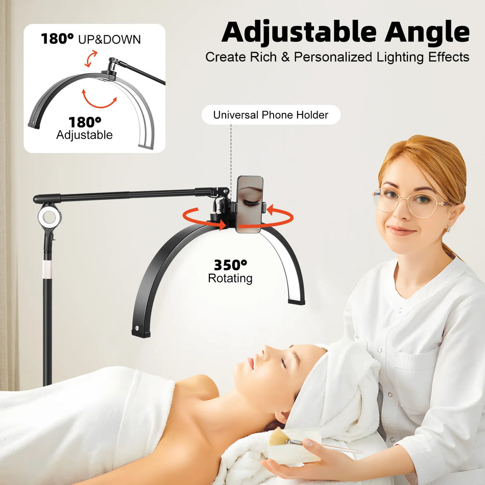 Lampada LED a Mezza Luna con Supporto per Telefono 36W Rotante 350 110V