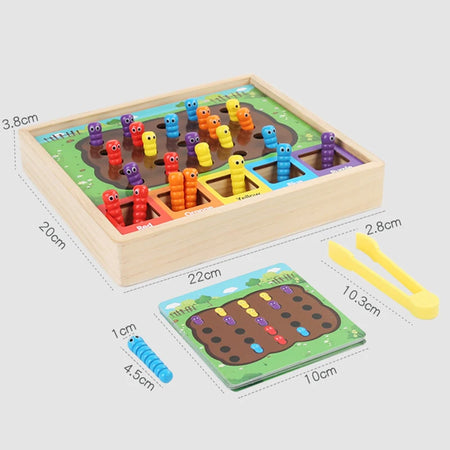 Worm Catch Game &ndash; Montessori Colour Sorting Sensory Toy
