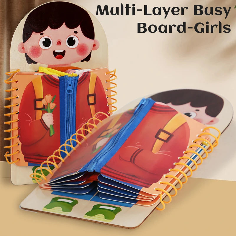 Early Education Busy Board &ndash; Montessori Learning Toy Girl