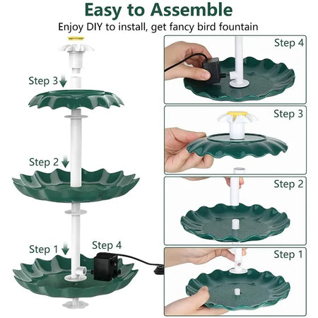 Three Layer Solar Fountain &ndash; 3.5W Pump Detachable Bird Bath
