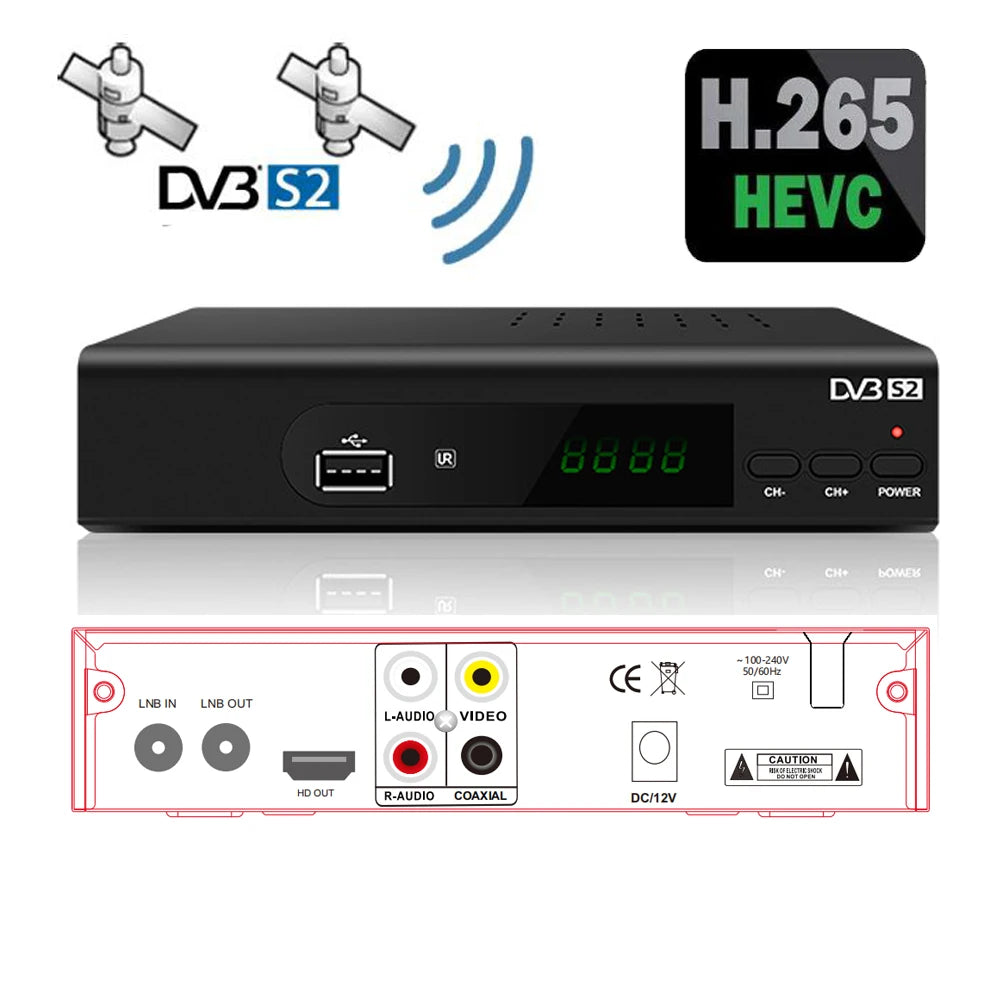 FTA DVB S2 MPEG H264 DVB-S2 HD Satellite Receiver Tv Decoder SAT DVBS2 H265 / CHINA