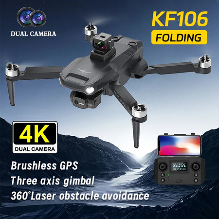Professional KF106 DRONE - 3-Axis Gimbal 1080p Camera