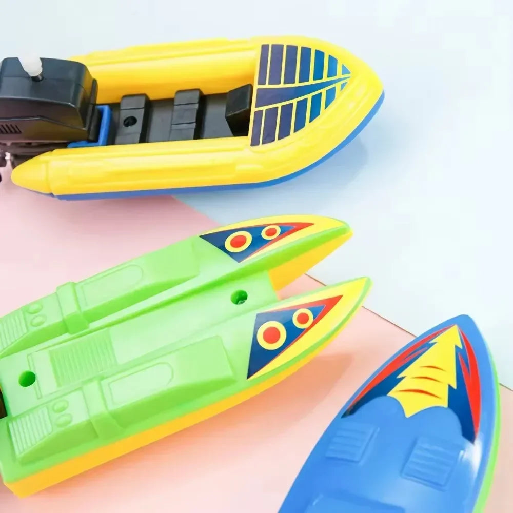 Wind-Up Speed Boat Bath Toy for Kids - Floating Clockwork Ship for Water Fun &amp; Gifts